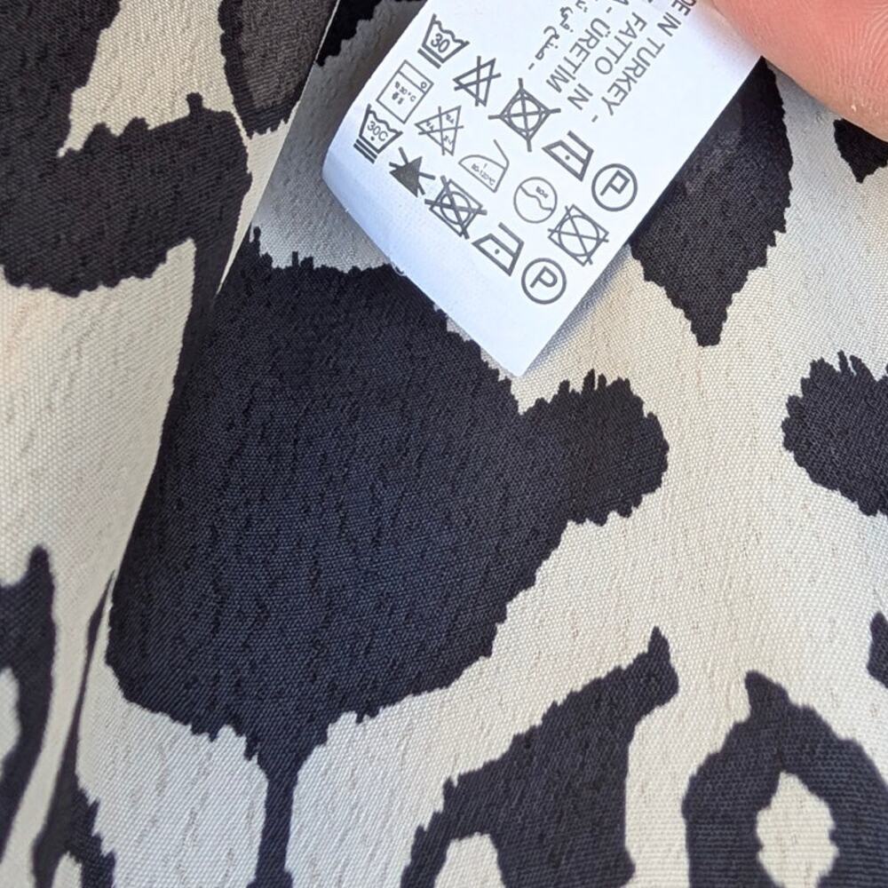 Zara Dress Womens S Black/White Printed Long Sleeve V-neck Relaxed Shirt Mini - Picture 9 of 9